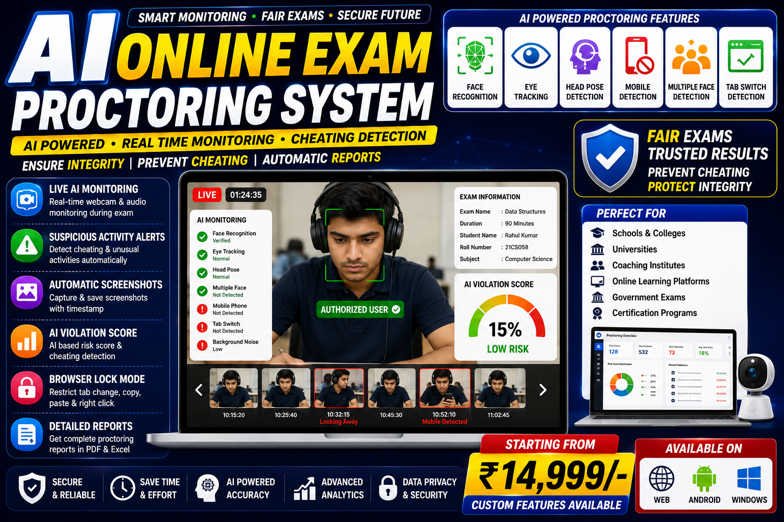 AI Online Exam Proctoring System