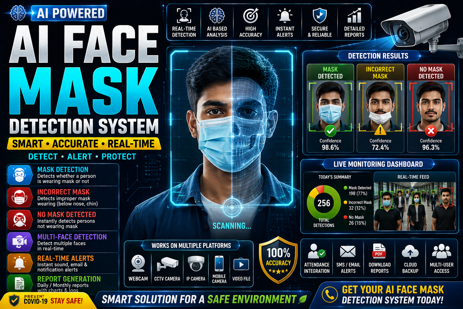 😷 AI Face Mask Detection System