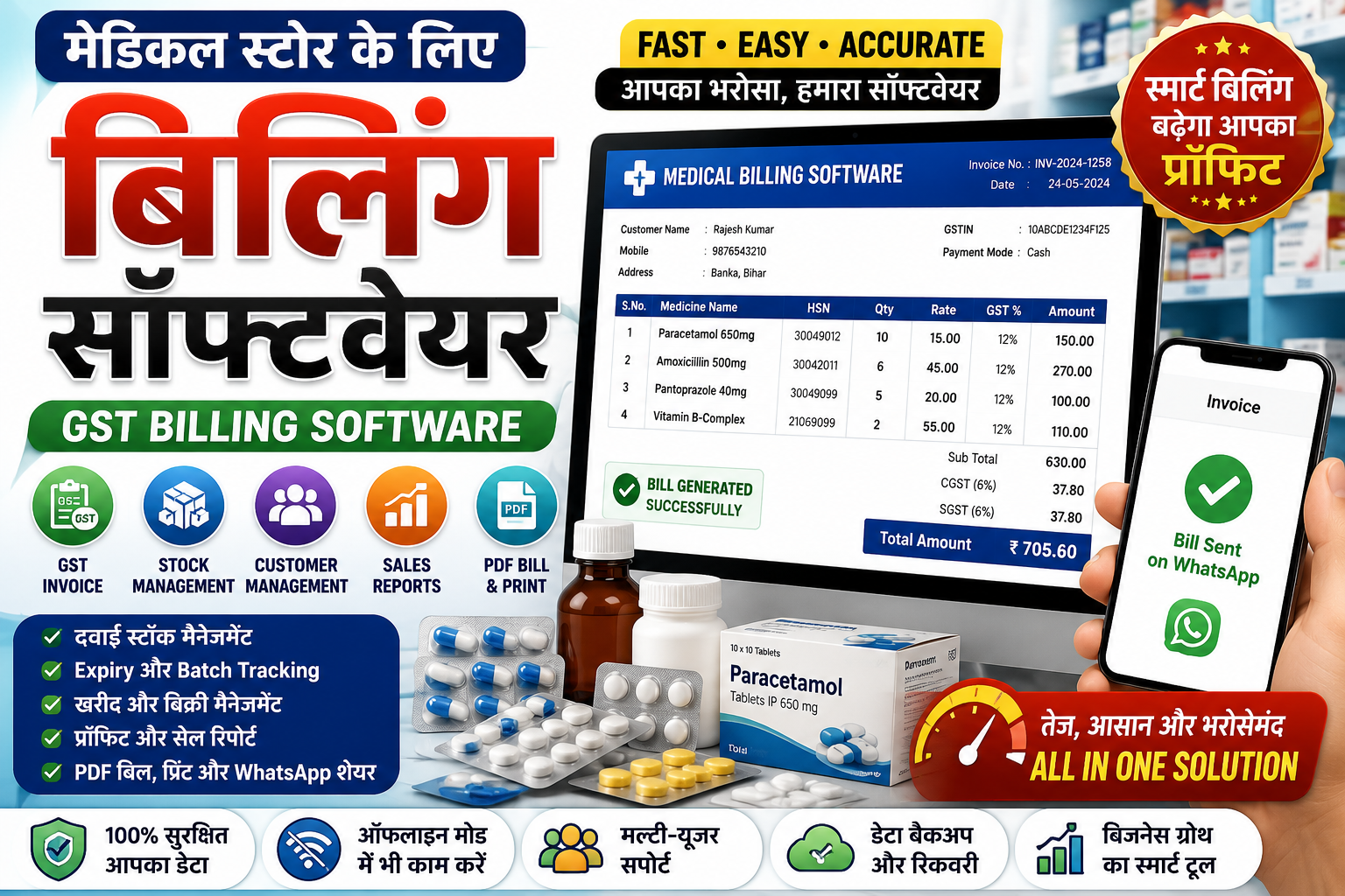 Medical Store Billing Software | Pharmacy Billing Software | GST Billing App |nInventory Management