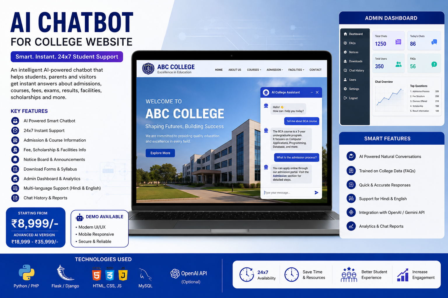 AI Chatbot for College Website